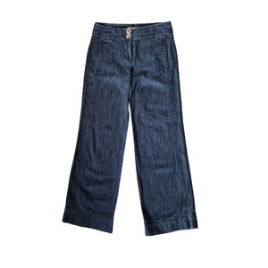 Ann Taylor LOFT Dark Blue wide leg Soft Denim Petite size 2